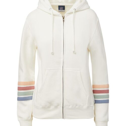 Women's Striped Sleeves Full-Zip Hooded Sweatshirt Thumbnail