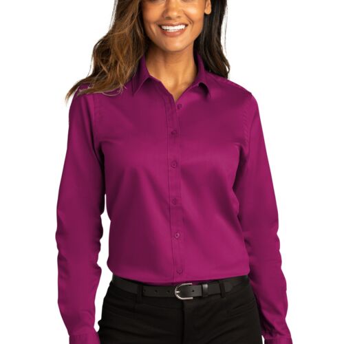 Ladies Long Sleeve SuperPro React  Twill Shirt Thumbnail